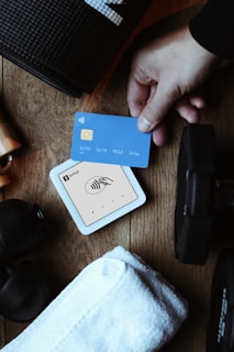 Card payment for a gym membership is shown.