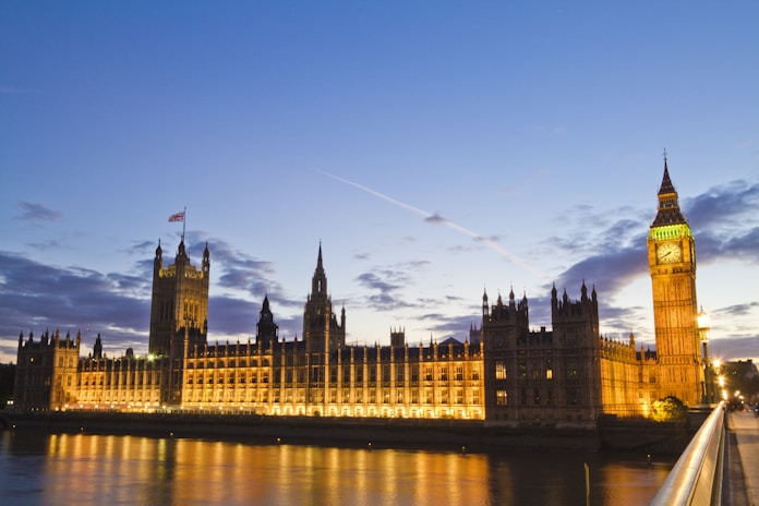 Big ben and the houses of parliament at dusk.