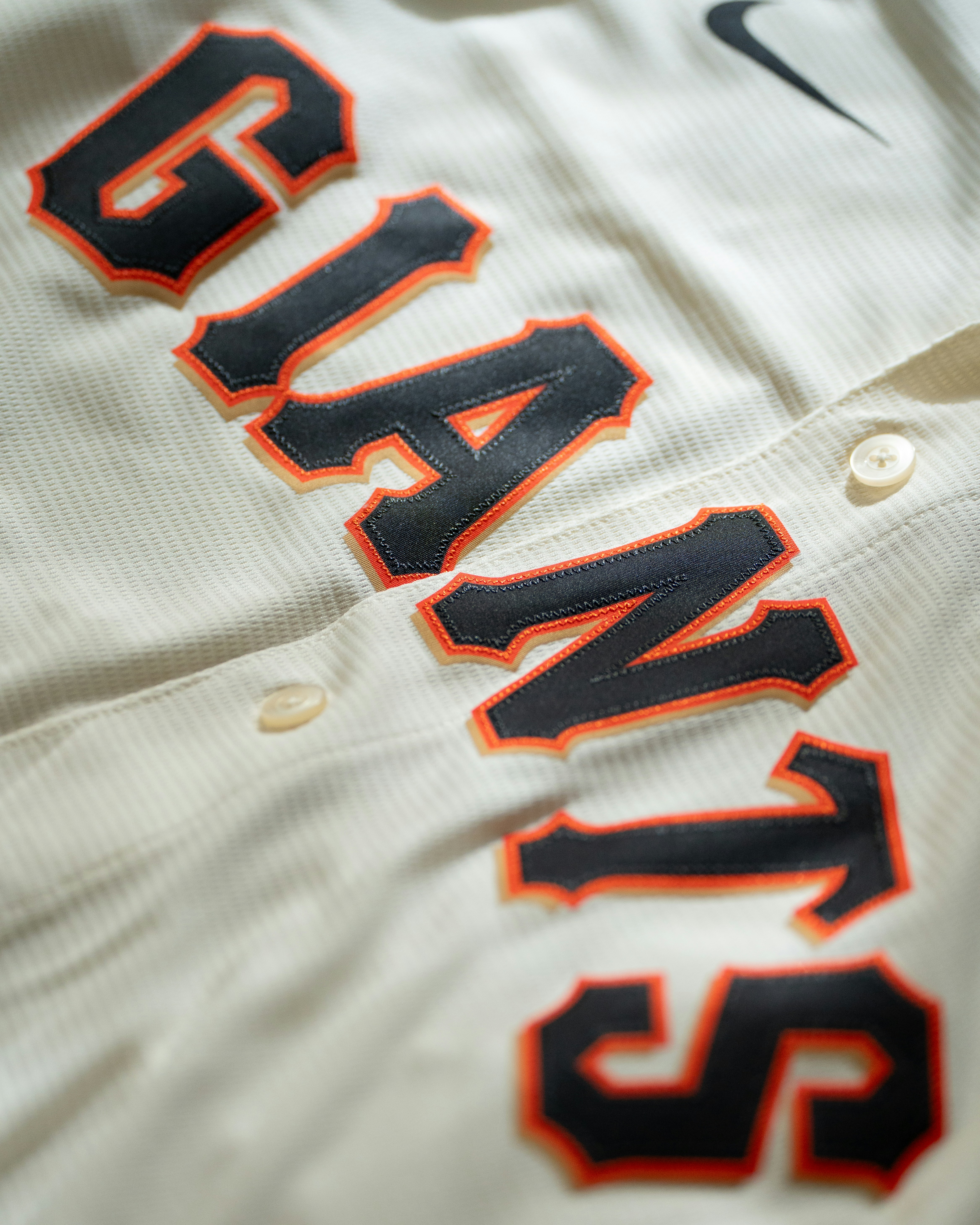A san francisco giants jersey up close.