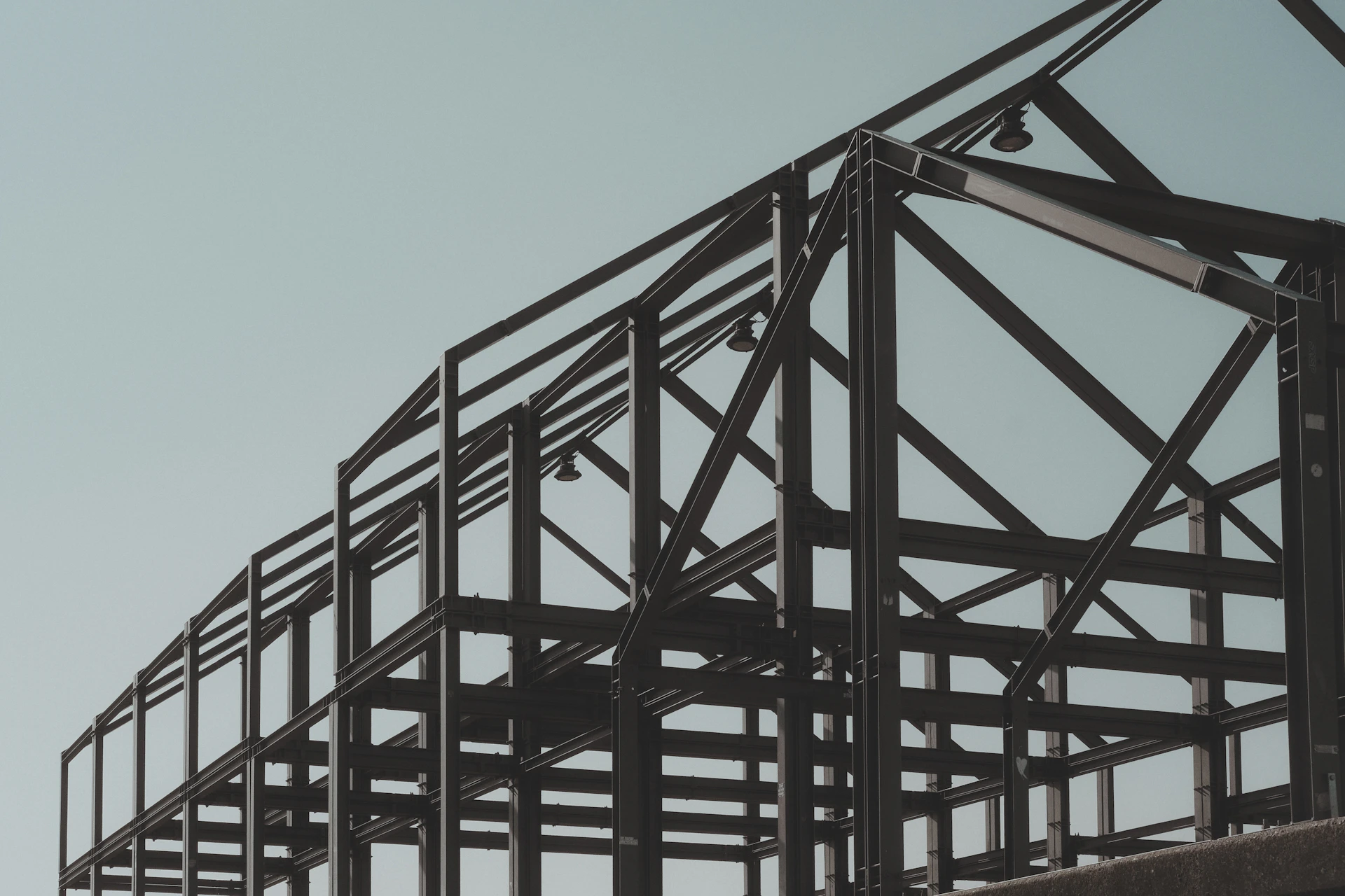 Steel skeleton of a building under construction