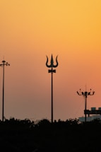 Sacred trishul symbol of Lord Shiva in Varanasi, representing power and divine protection