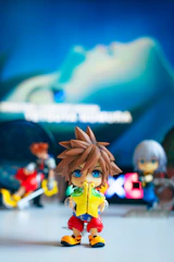 Kingdom hearts figurines are on display.