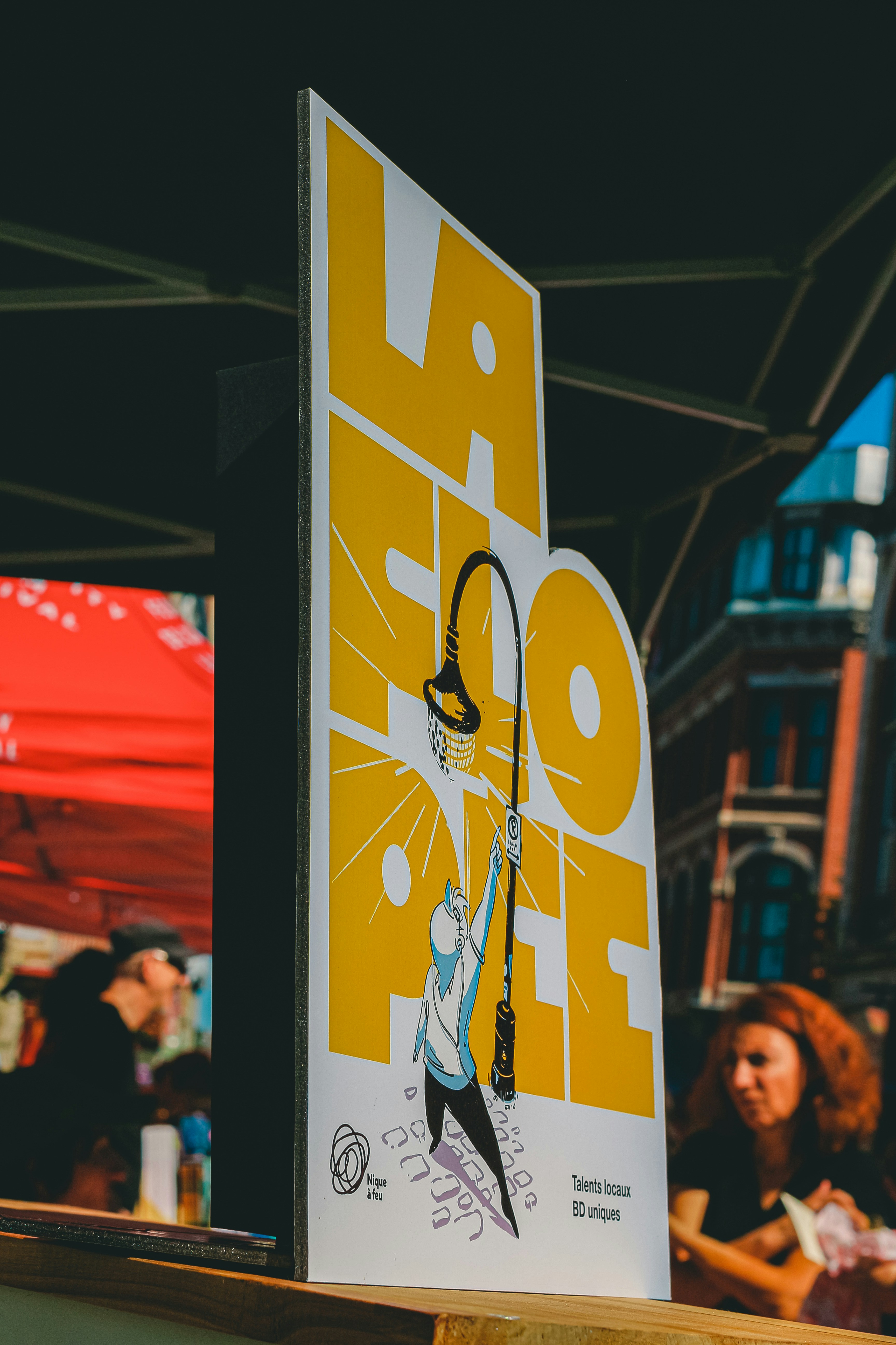 Sign promoting "la fope" street art event.