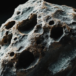 Close-up of a weathered, porous rock.