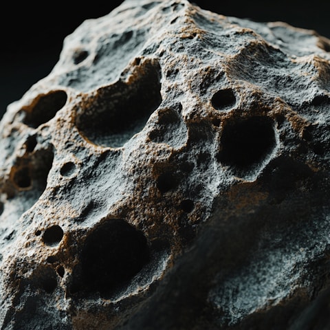 Close-up of a weathered, porous rock.