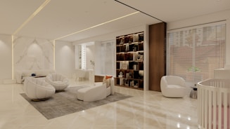 Modern and bright living space with minimalist design.