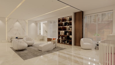 Modern and bright living space with minimalist design.
