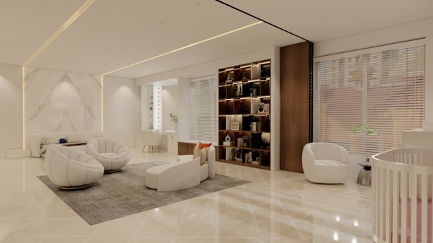 Modern and bright living space with minimalist design.