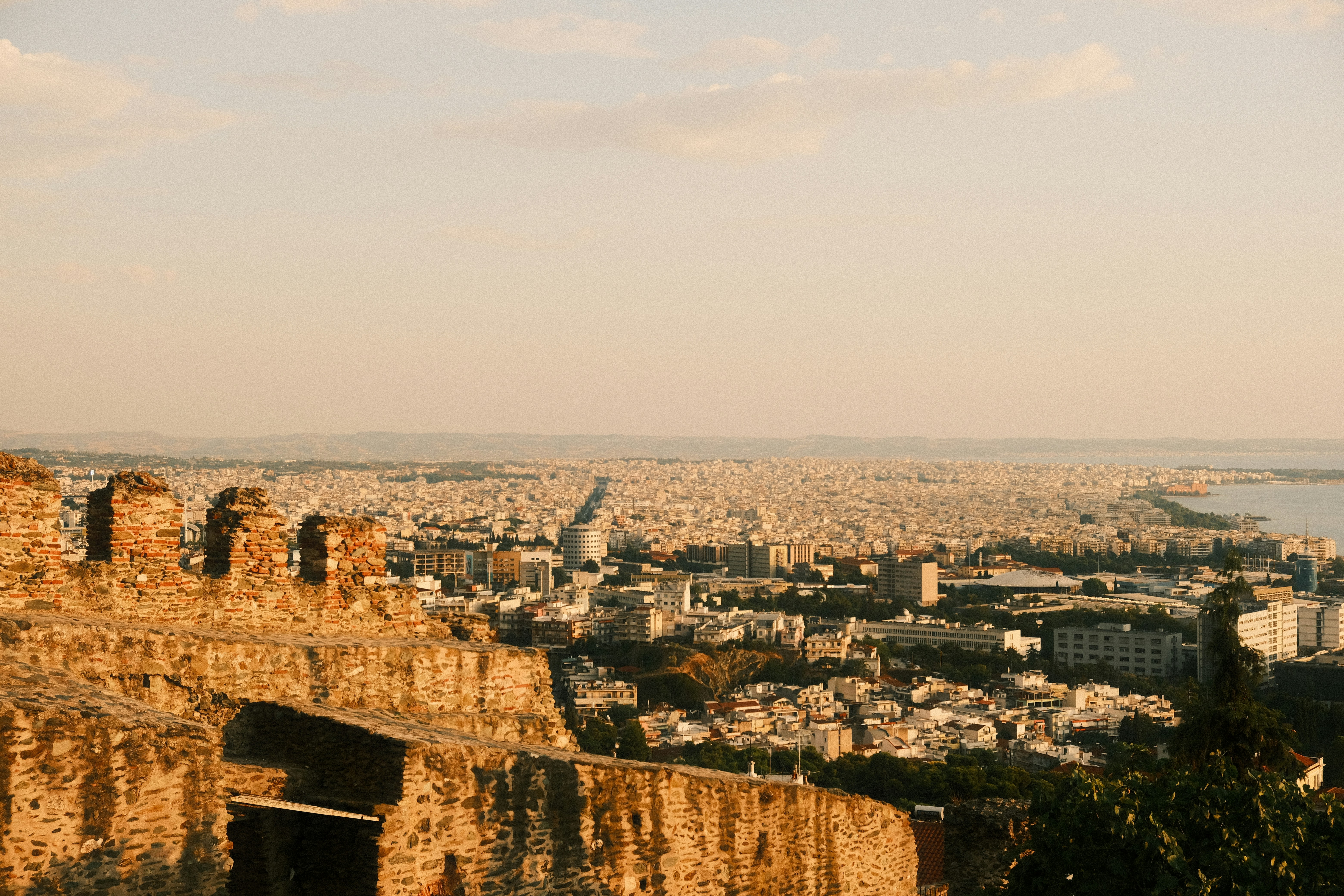 A city view from a fortress wall.