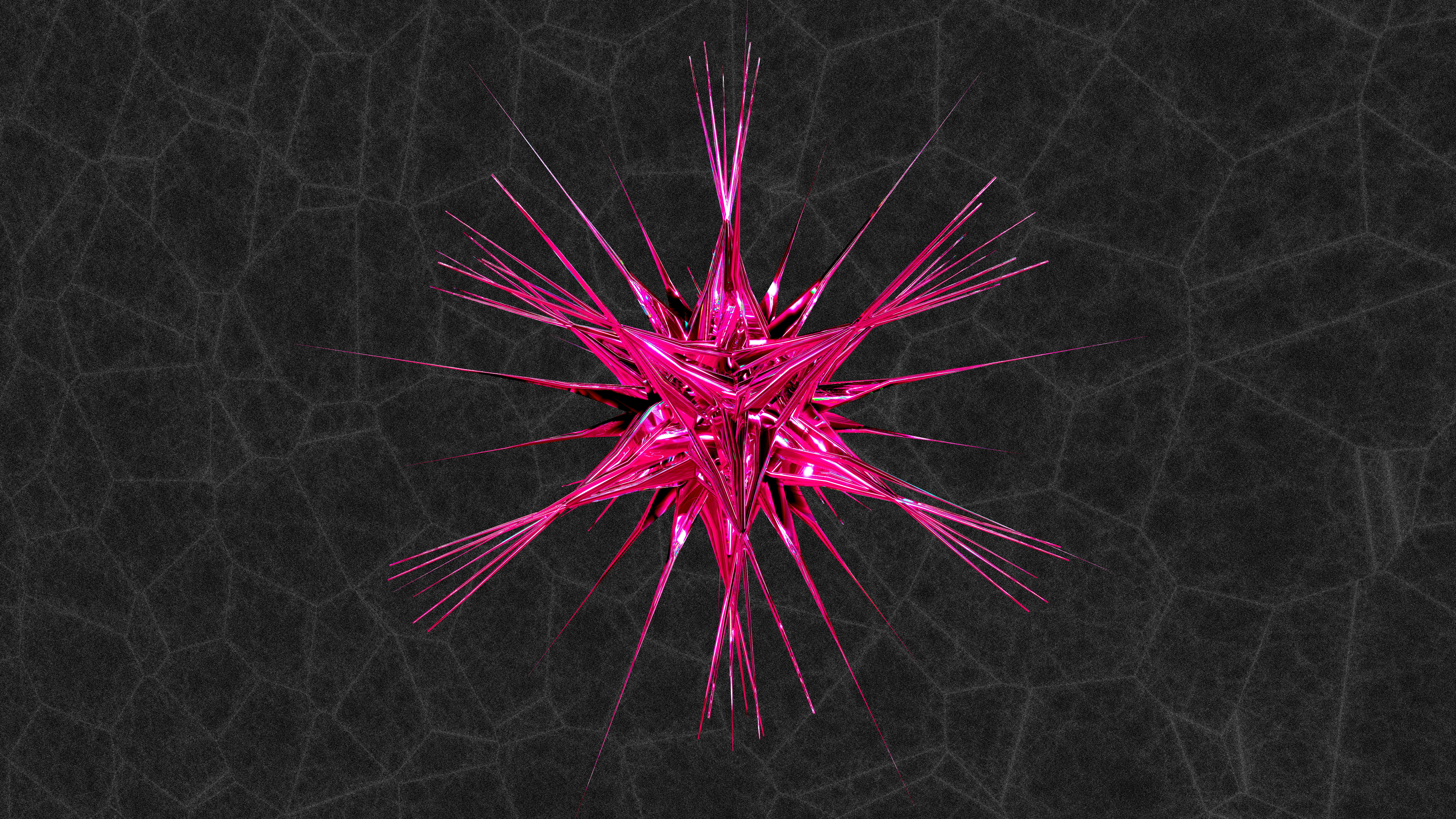 어두운 배경에 분홍색의 뾰족한 모양입니다. 사진 – Unsplash의 무료 추상적인 이미지, image size:3000x1688