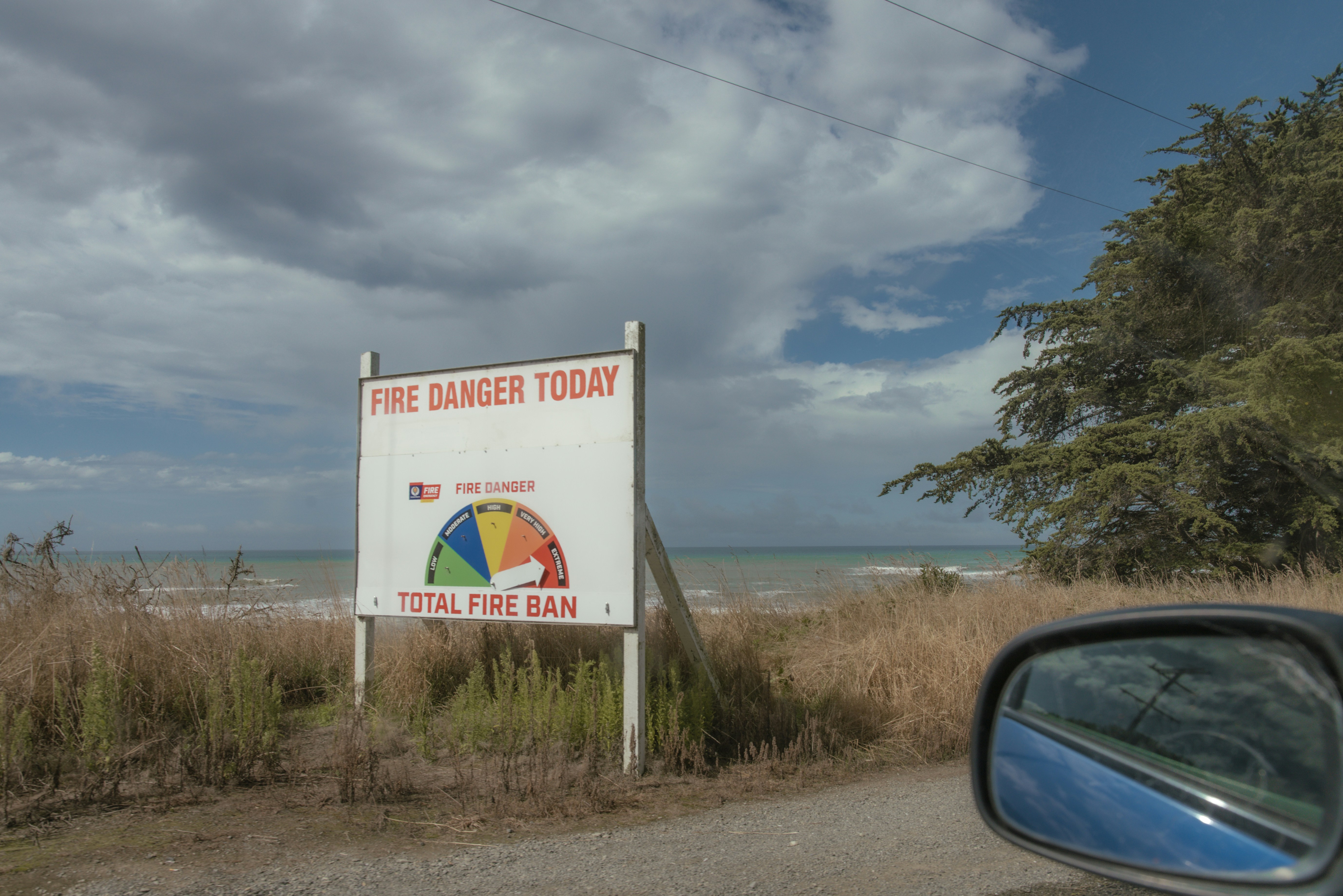 Fire danger sign warns of a total fire ban.