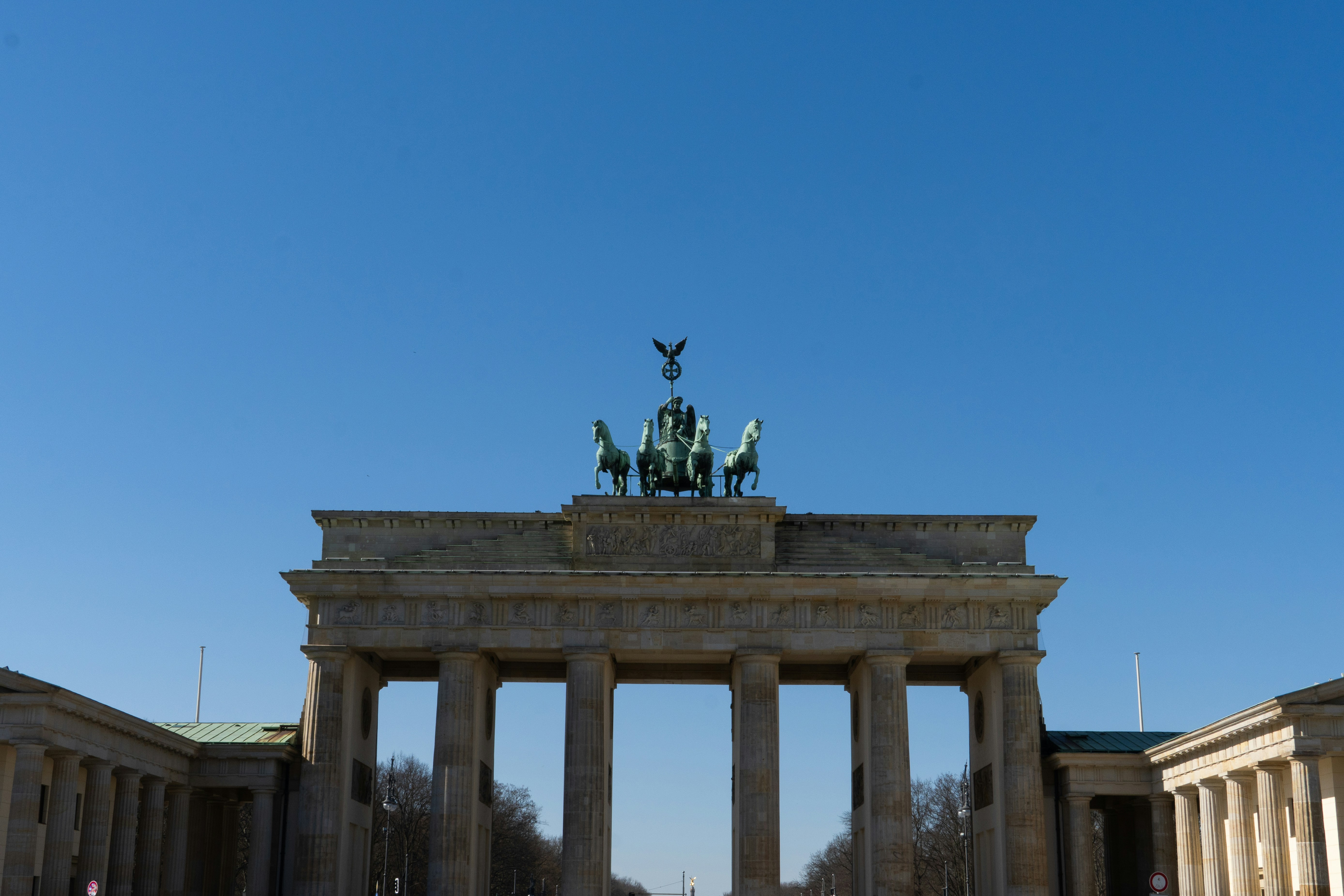 The brandenburg gate is a historical landmark.