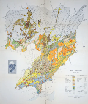 Map of the moira watershed with geological data