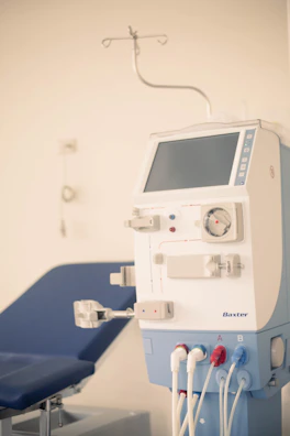 Dialysis machine in a medical setting.