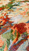 Close-up of colorful woven fabric.