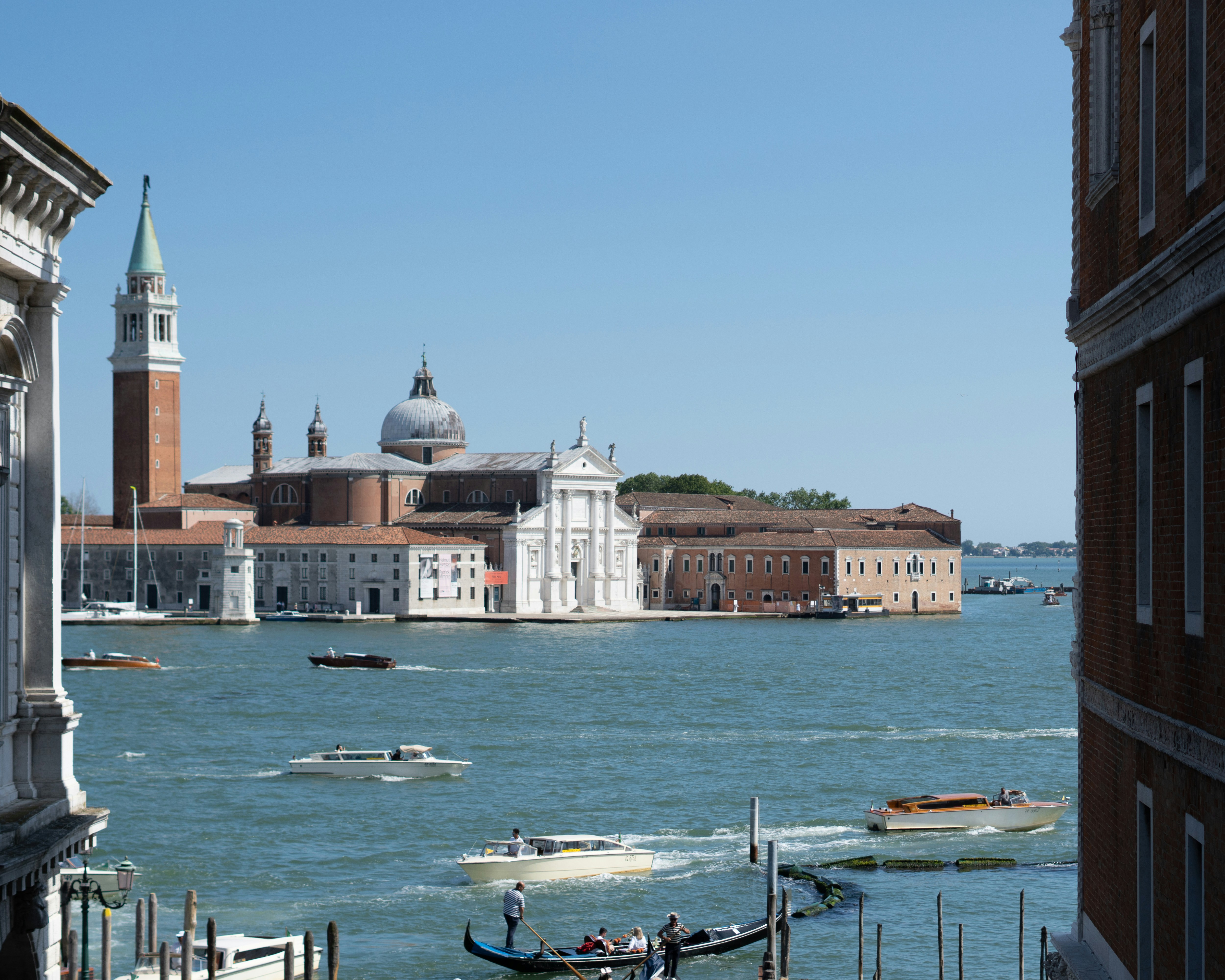 Venice's san giorgio maggiore church on the water.