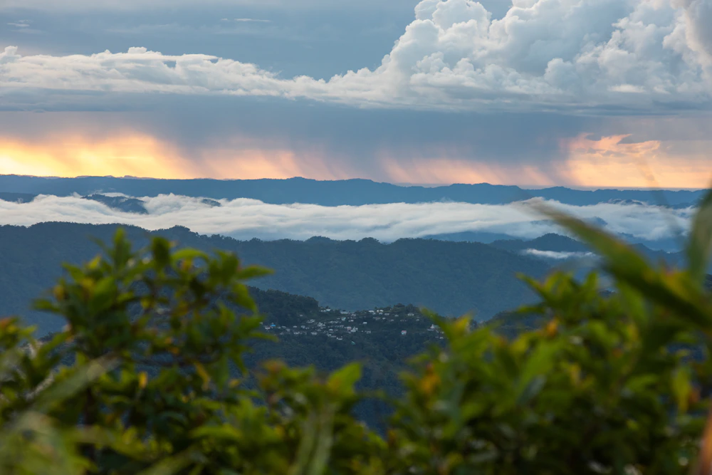 Dramatic clouds over the green hills of Mizoram