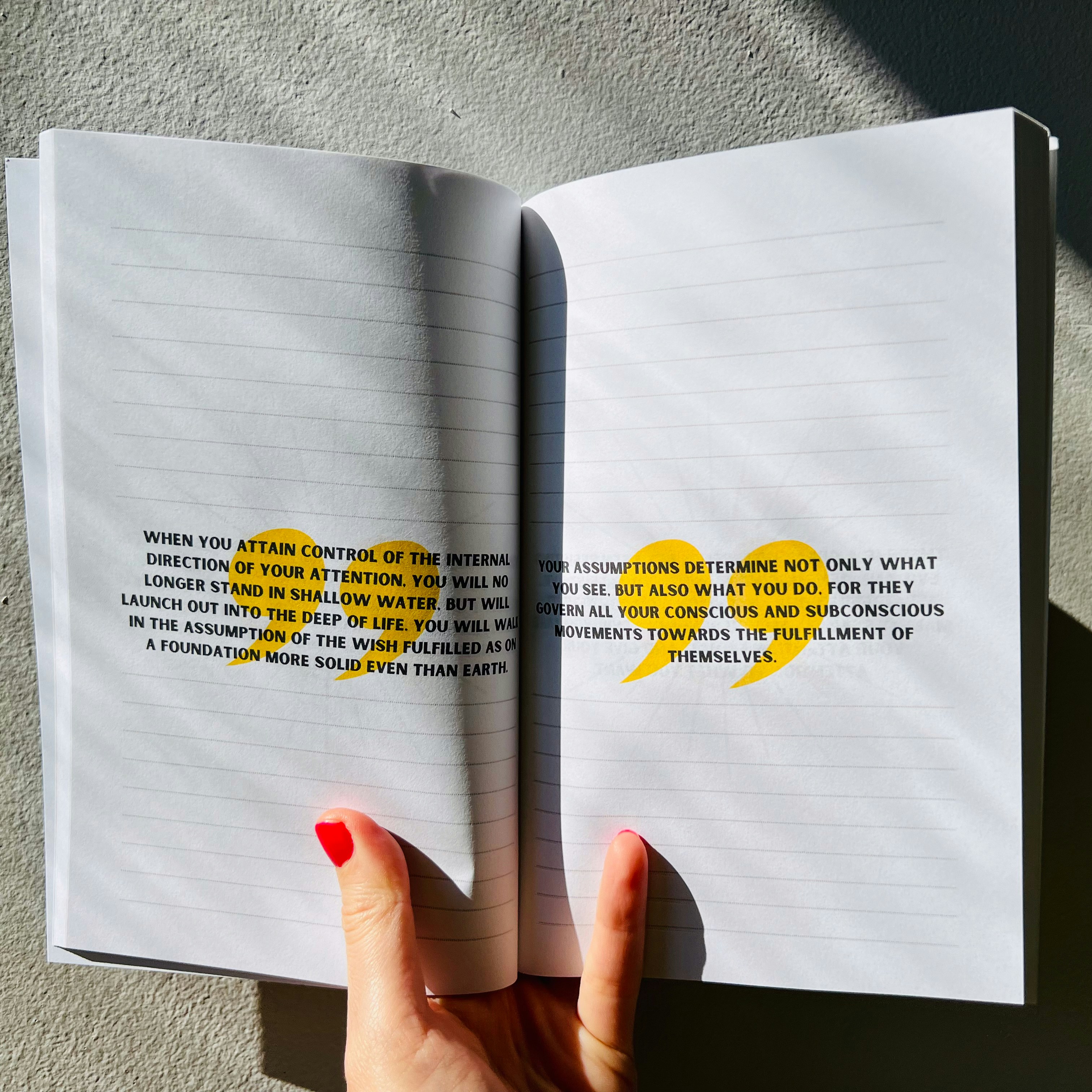 Book with text about self-awareness and attention.