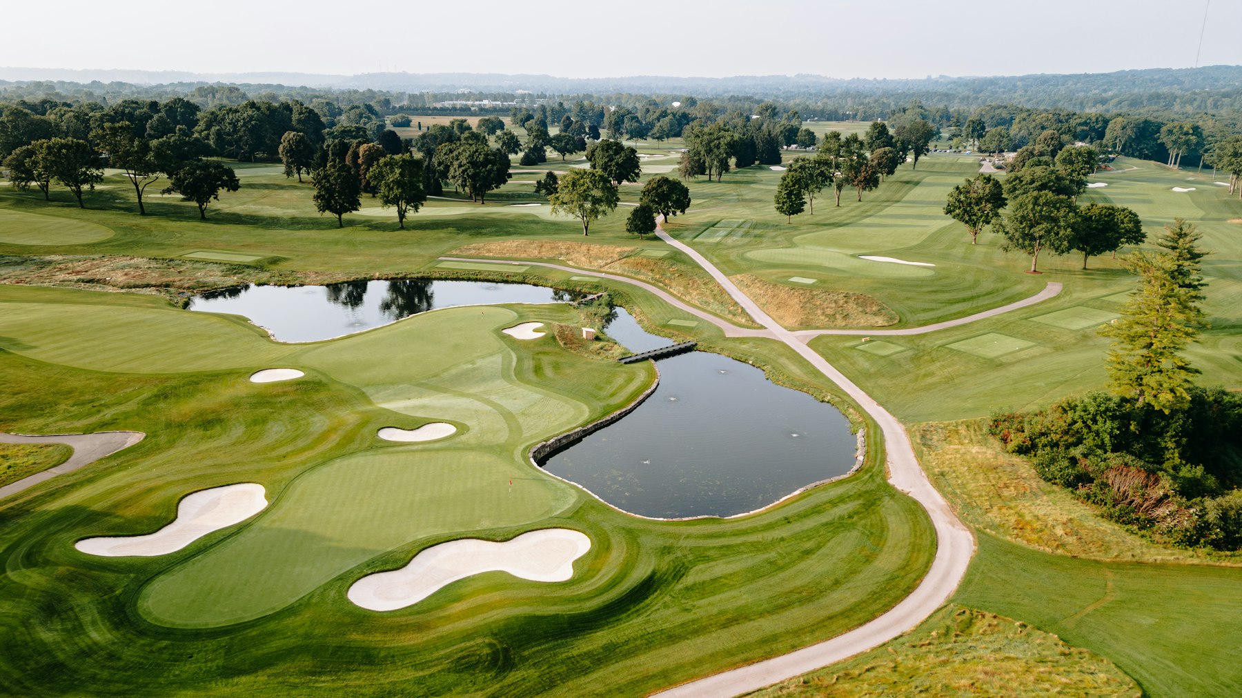 Aerial view of golf course