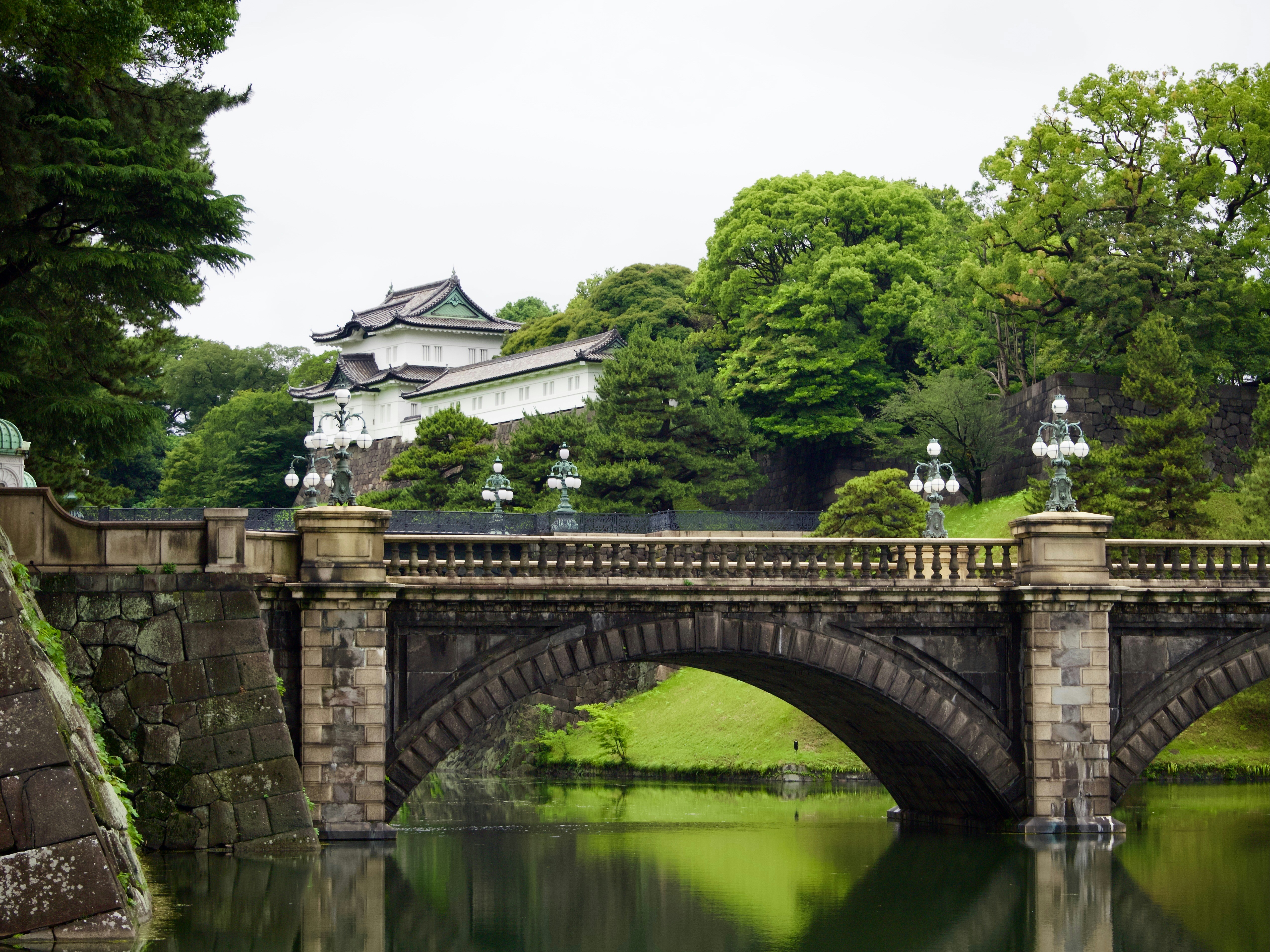 Bridge leading to a castle in japan.