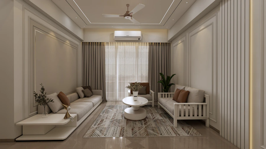 Clean and well-maintained communal living room in a residential property