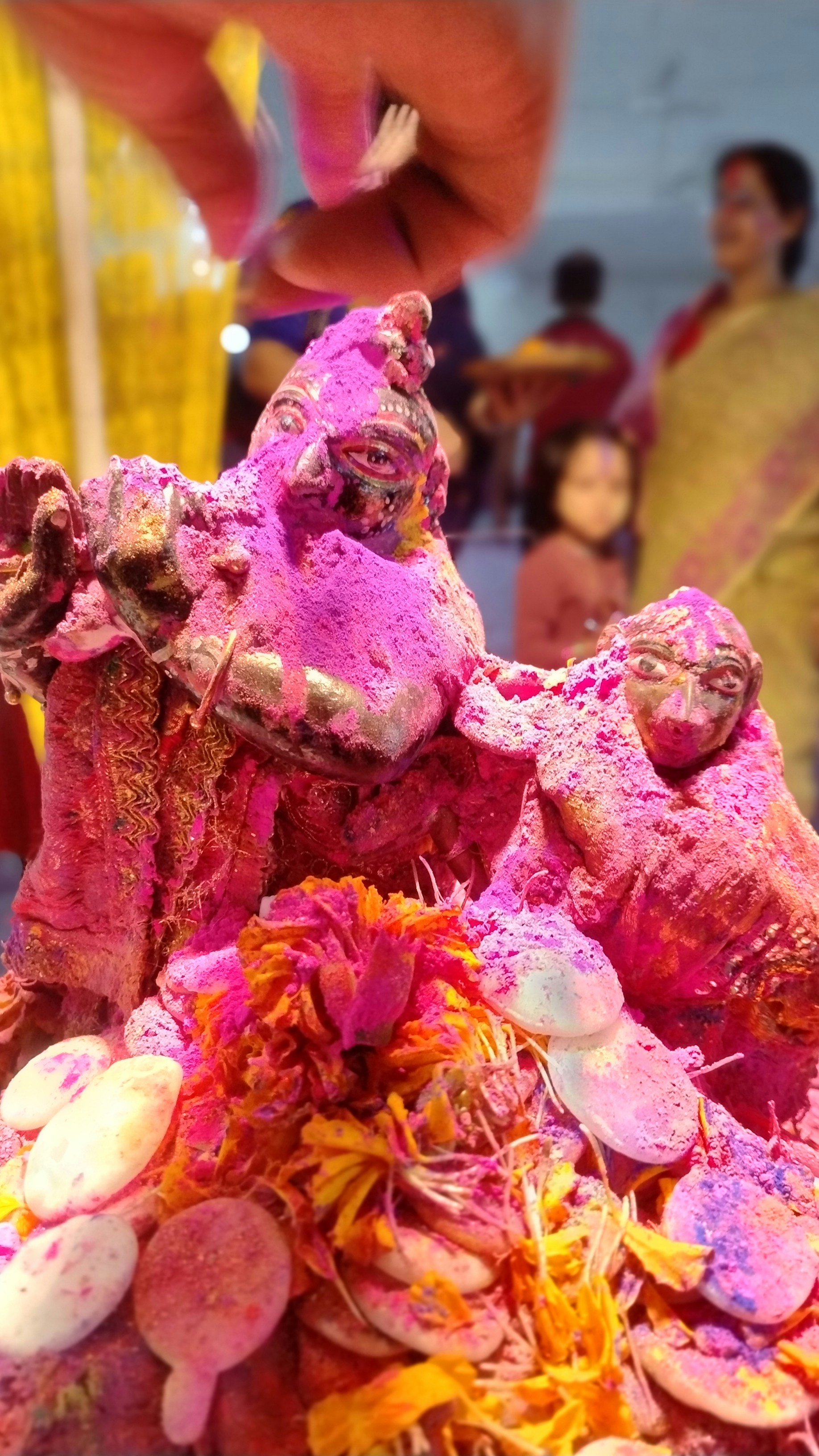 A person experiencing the colourful visual effects of magic truffles