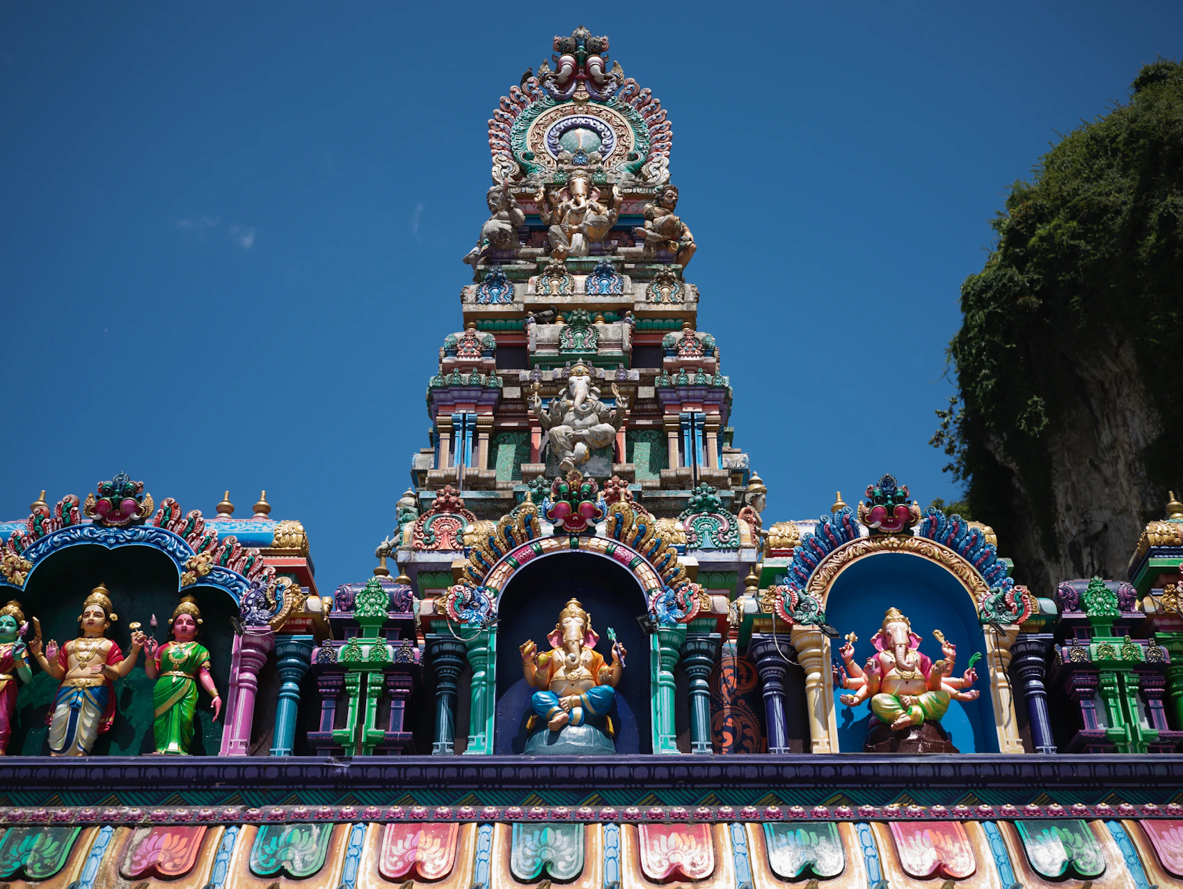 Colorful temple architecture at Batu Caves, Selangor, Malaysia