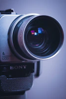 A close-up shot of a sony camcorder.