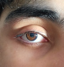 Close-up photo of a brown human eye.