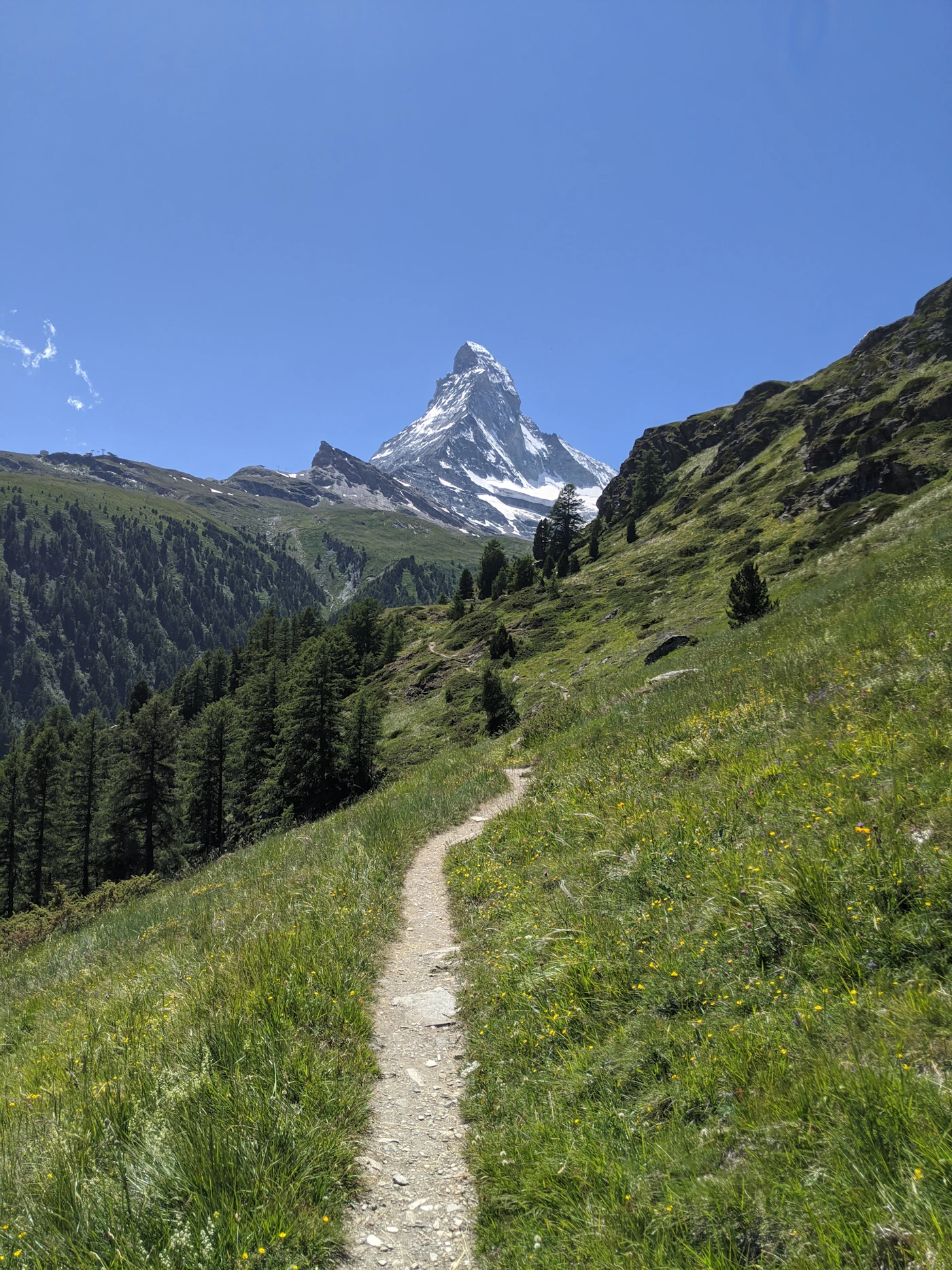 A trail leading toward the Matterhorn in Zermatt, Switzerland.