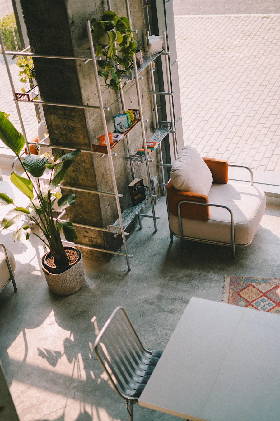 A modern, softly furnished room with natural light