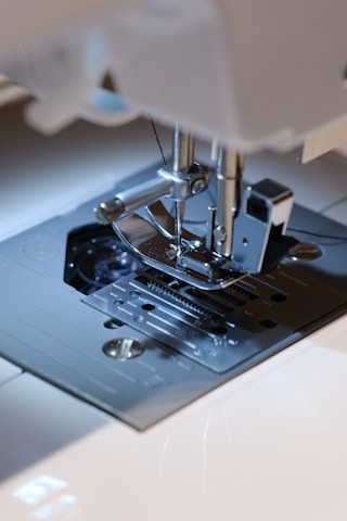 A close-up view of a sewing machine.