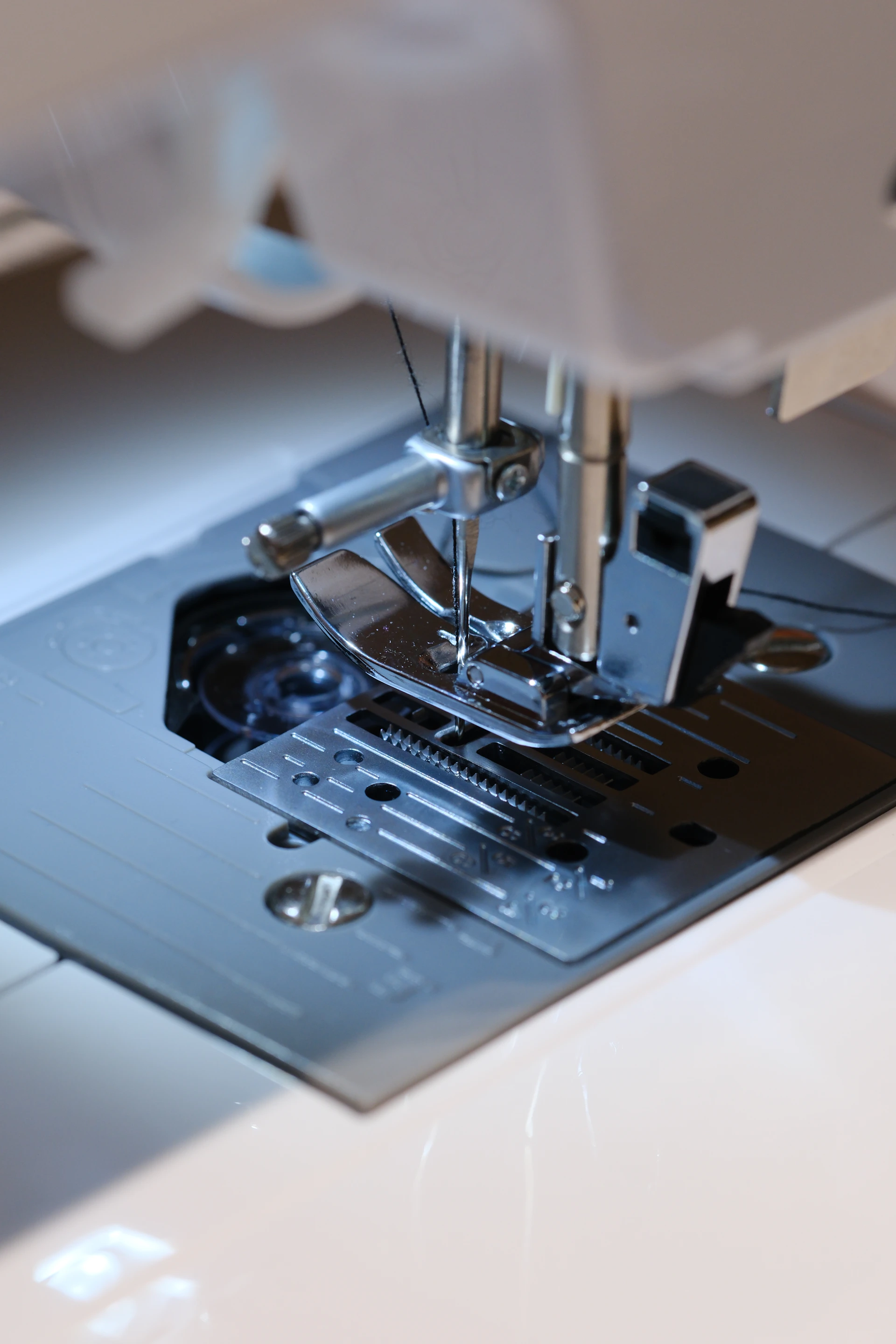 A close-up view of a sewing machine.