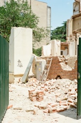 A building is under demolition.