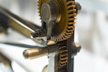 Gears interlock, showing intricate mechanical design.