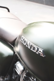 Honda motorcycle details showcased in close up.