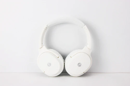 White wireless headphones