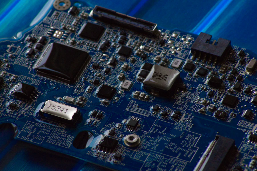 Assembled circuit board with detailed surface-mount components
