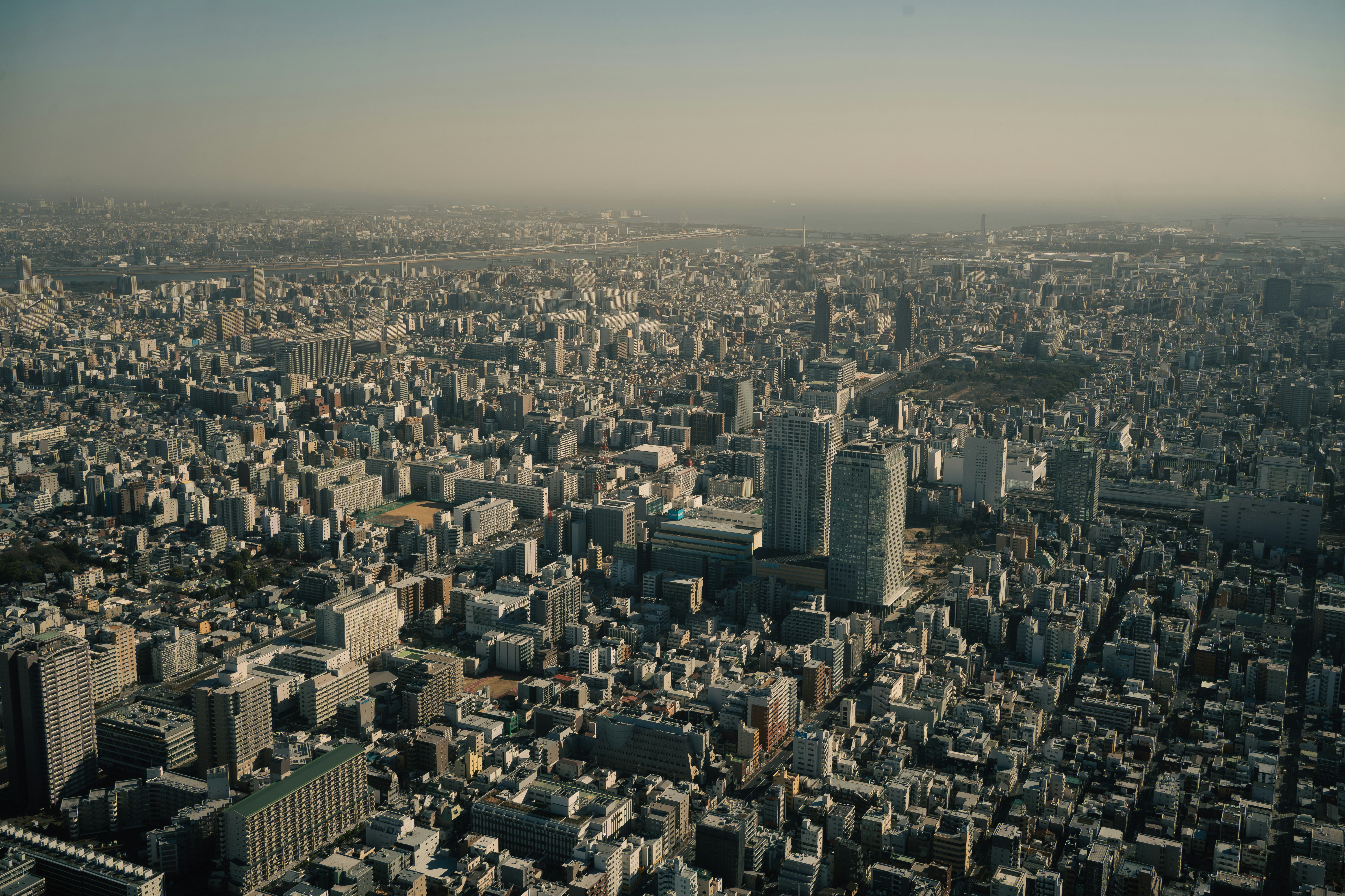 City skyline aerial view