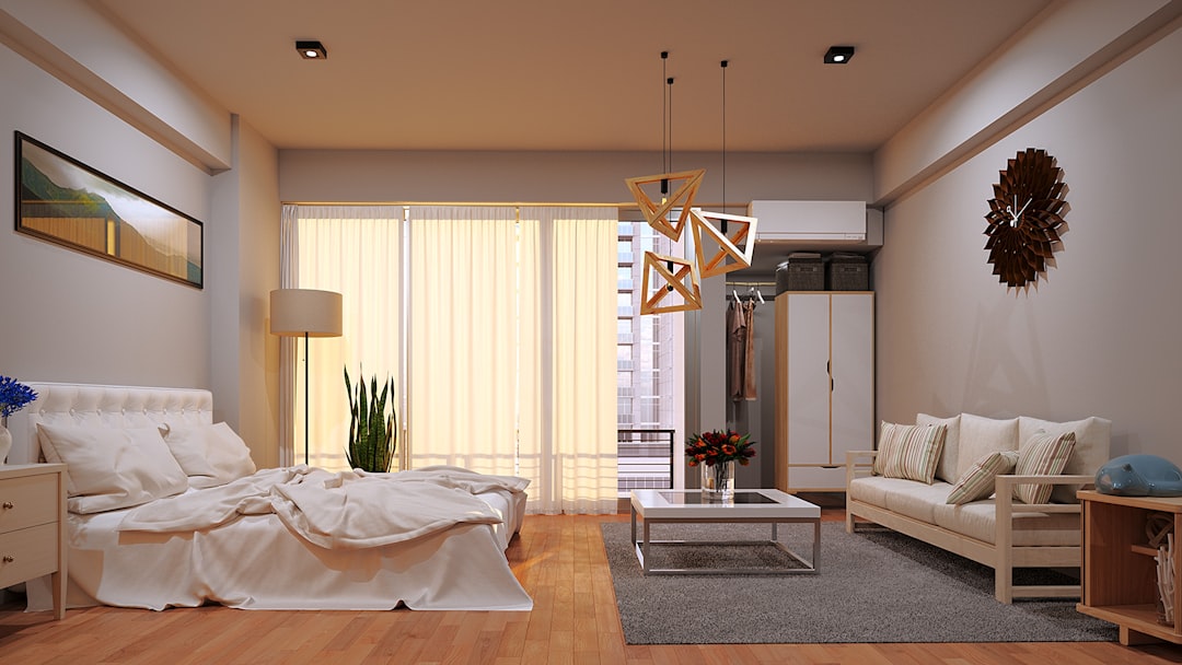 A beautifully furnished bedroom and living room combo.,