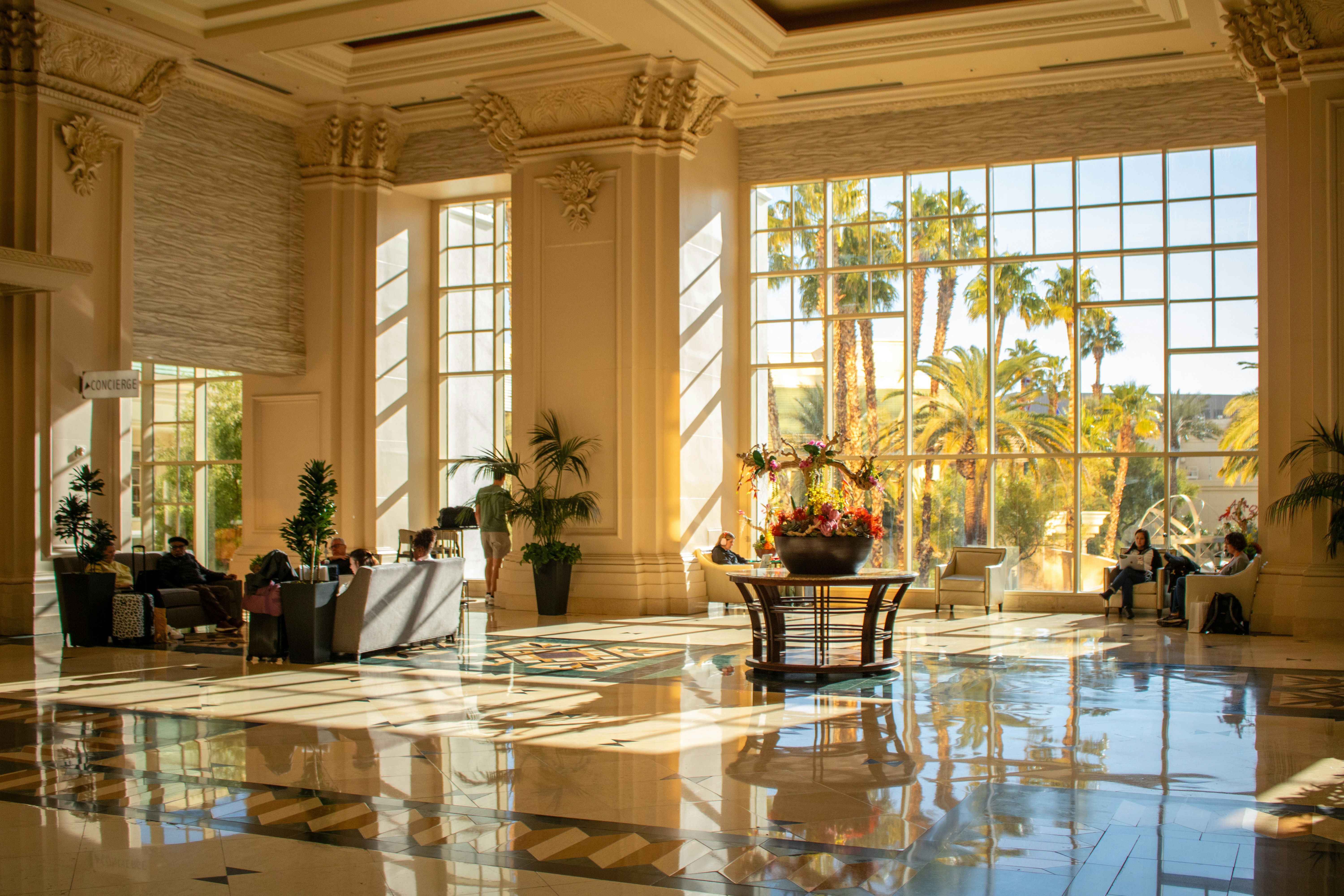 Luxury hotel lobby