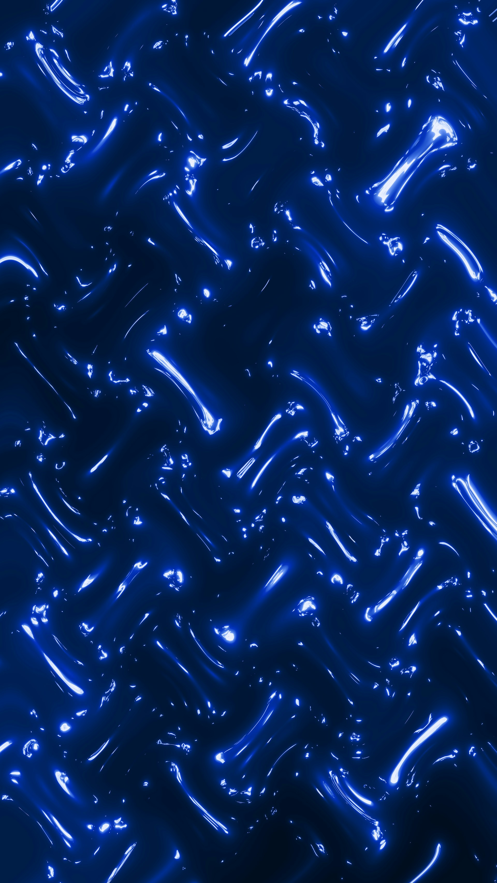 Blue wavy pattern with glowing lights.