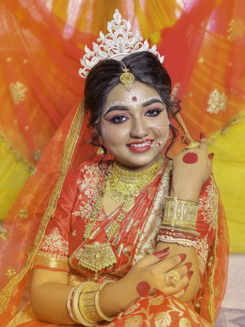 Traditional bridal fashion in deep festive tones