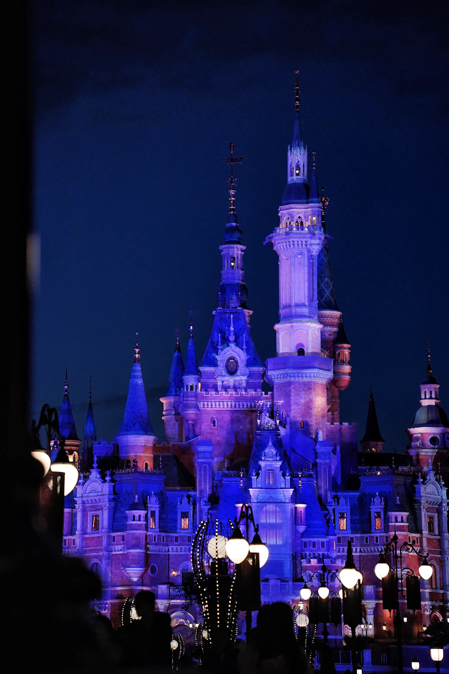 Shanghai Disneyland castle at night