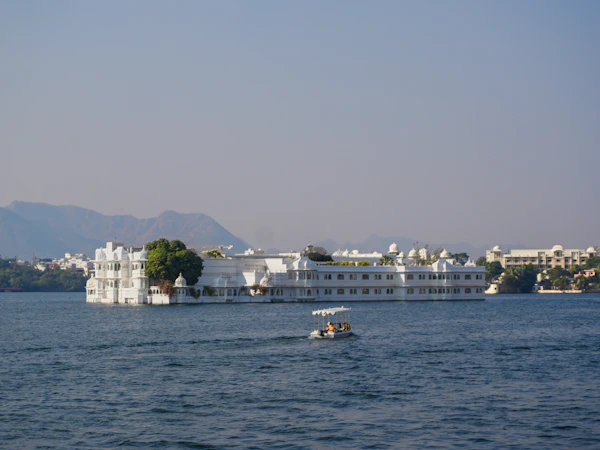 A white palace on the water
