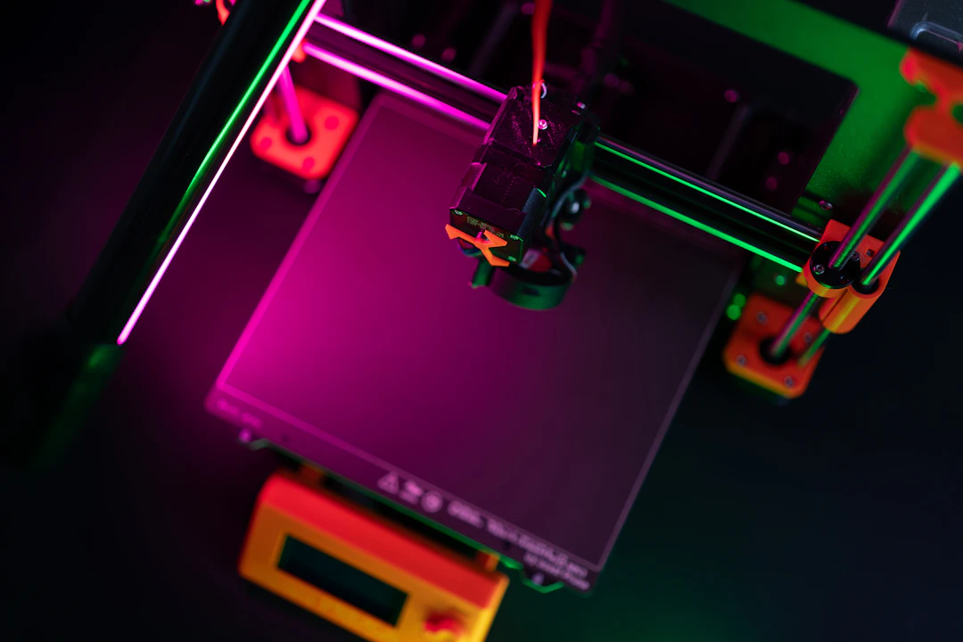3D printer viewed from above