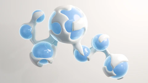 Abstract 3D design features smooth, rounded shapes.