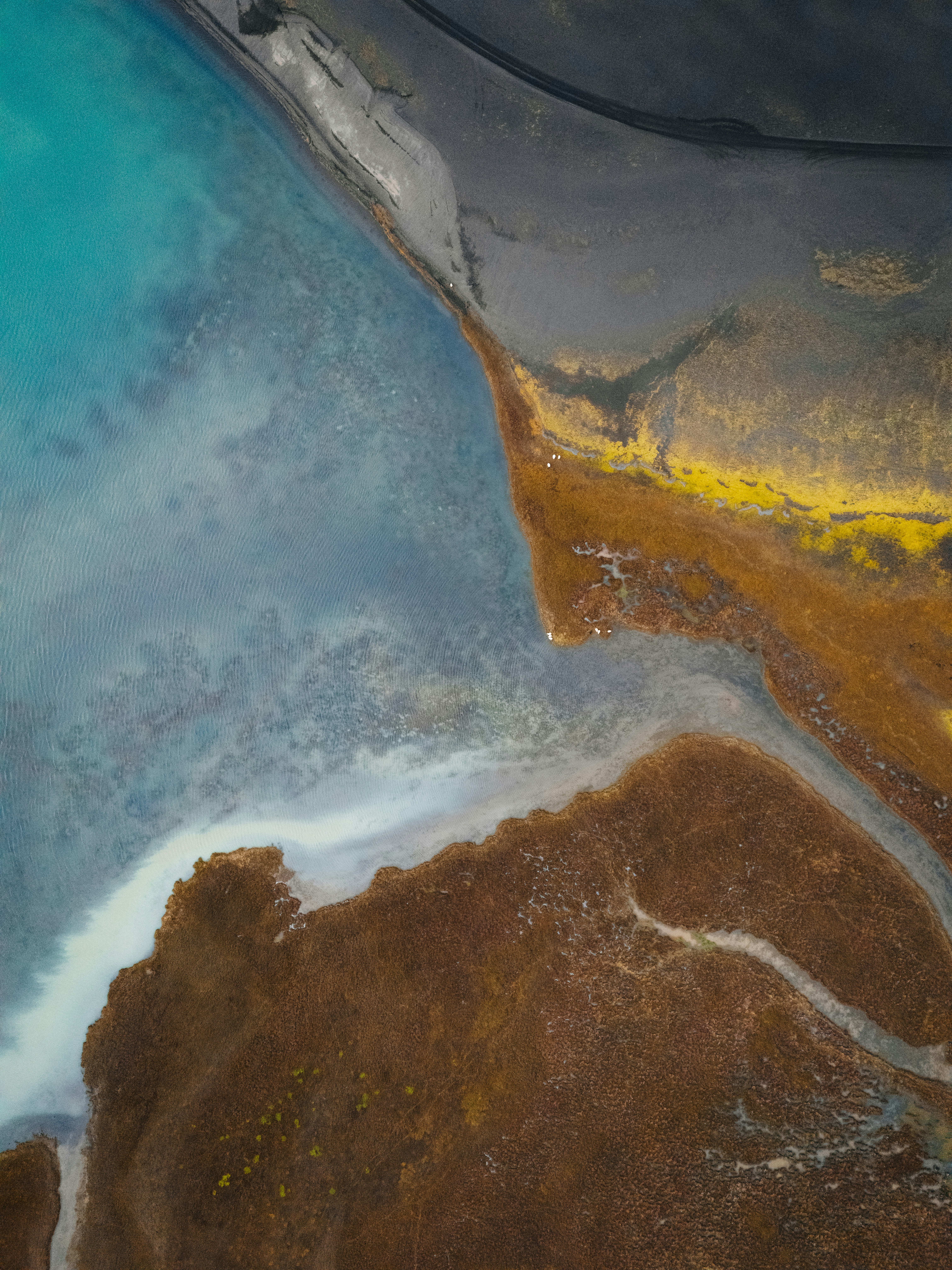 Vibrant waters meet striking land features.