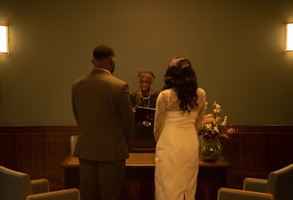 A couple gets married.