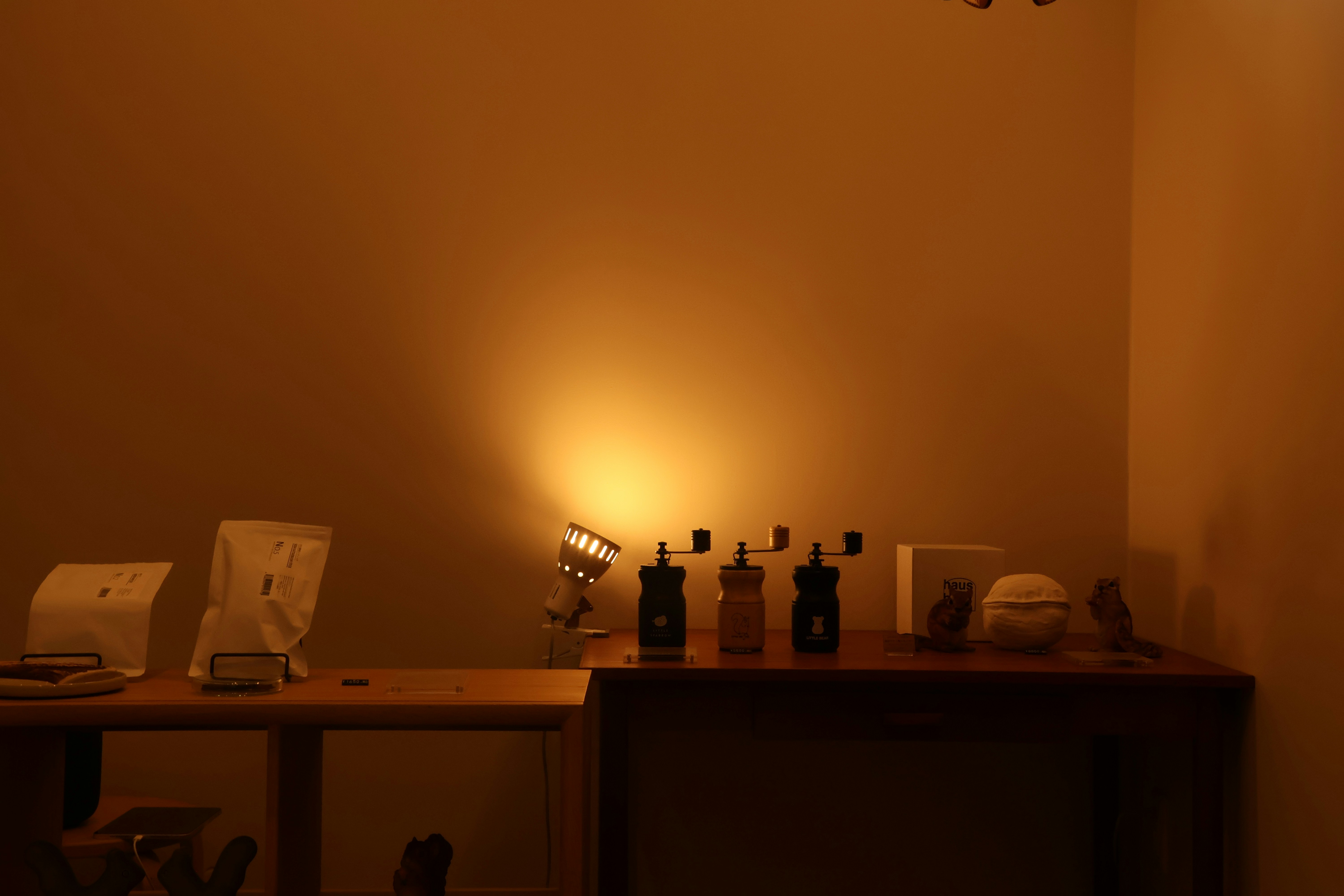 warm spotlit table color temperature photography